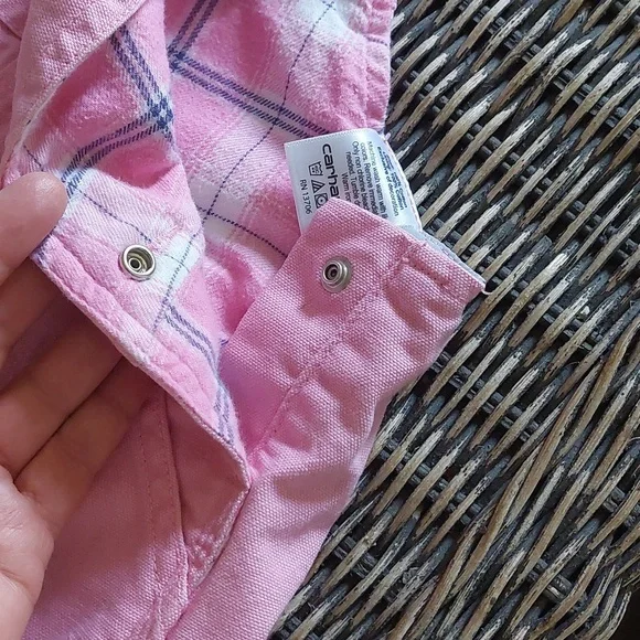 Carhartt Pink Flannel Lined Overalls - Picture 10 of 16